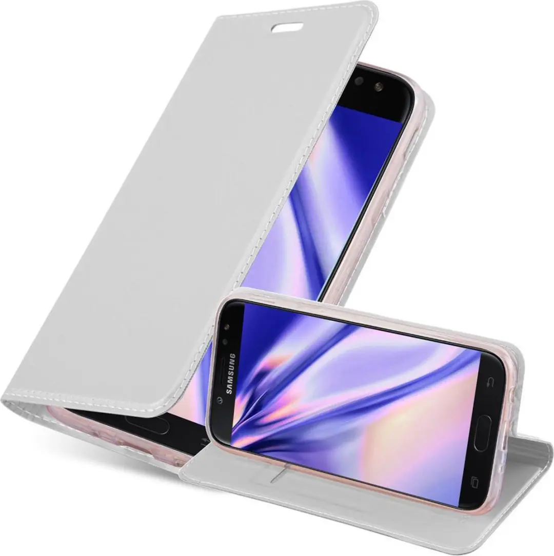 Cadorabo Hoesje geschikt voor Samsung Galaxy J3 2017 in CLASSY ZILVER
