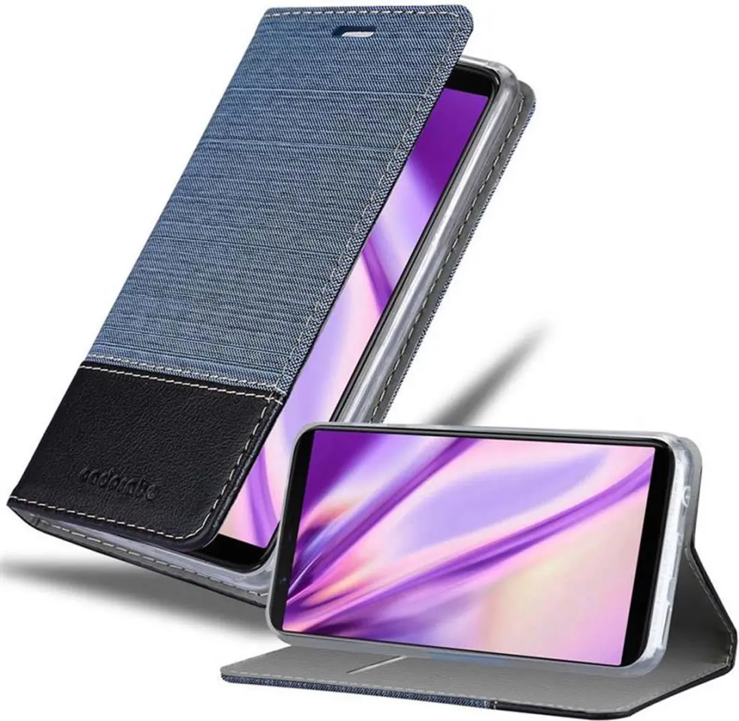 Cadorabo Hoesje geschikt voor OnePlus 5T in DONKERBLAUW ZWART