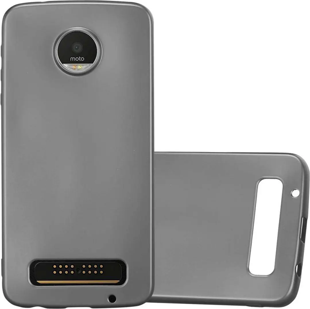 Cadorabo Hoesje geschikt voor Motorola MOTO Z PLAY in METALLIC GRIJS