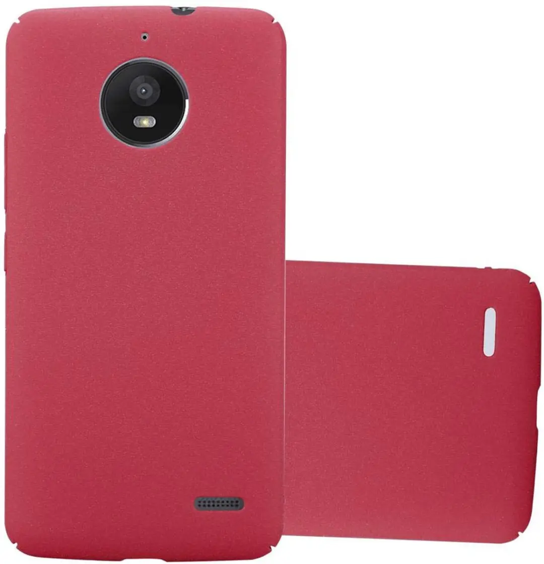 Cadorabo Hoesje geschikt voor Motorola MOTO E4 in FROSTY ROOD