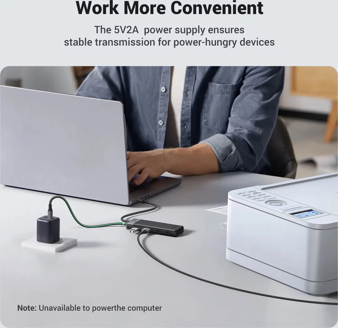 UGREEN CM653 USB-Hub 5 Poorten - Zwart