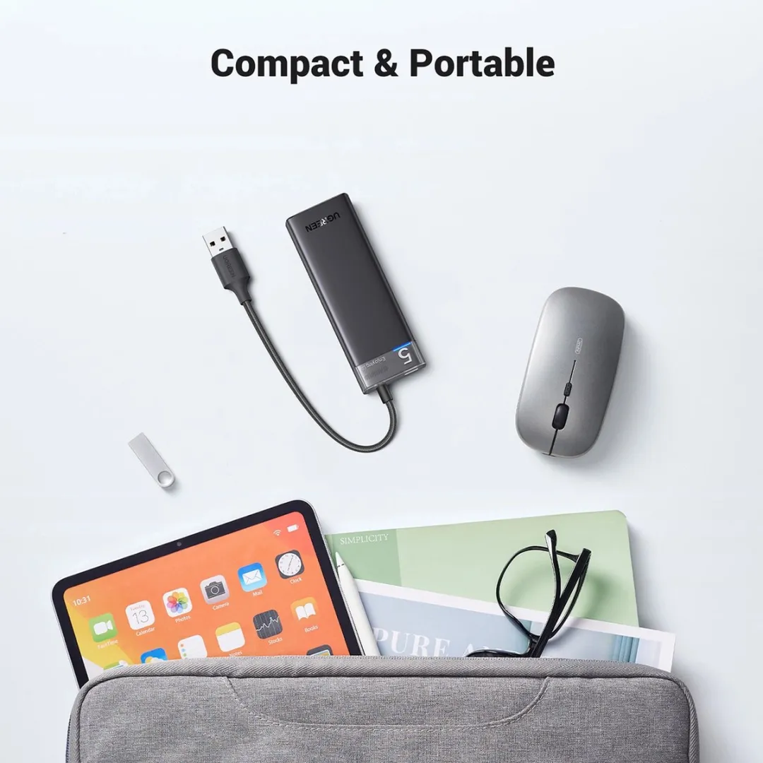UGREEN CM653 USB-Hub 5 Poorten - Zwart