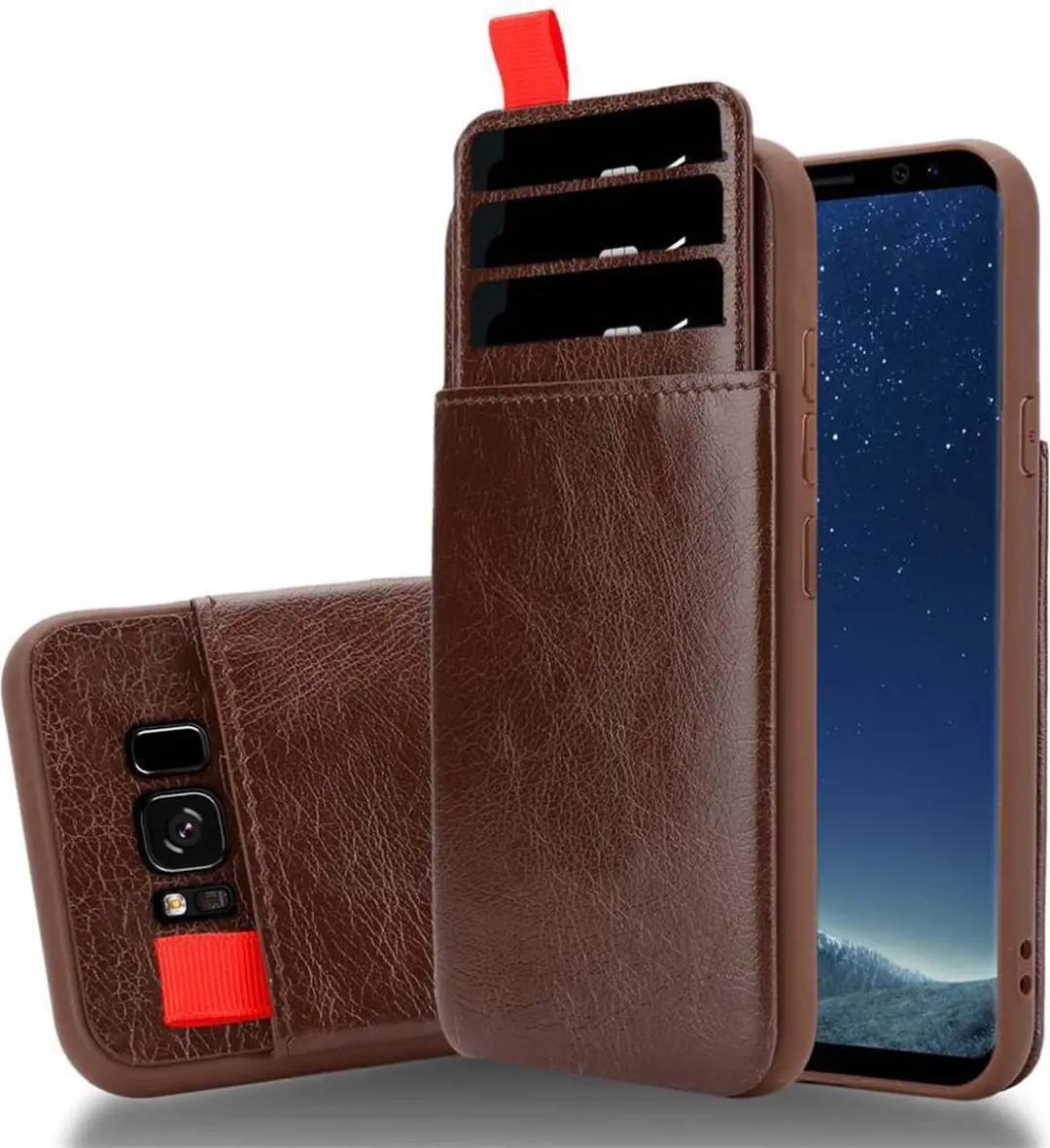 Cadorabo Hoesje geschikt voor Samsung Galaxy S8 PLUS in EIKEN BRUIN