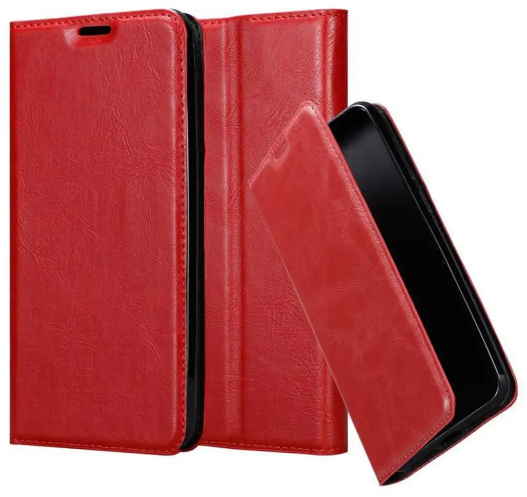 Cadorabo Hoesje geschikt voor Xiaomi RedMi GO in APPEL ROOD - Beschermhoes met magnetische sluiting, standfunctie en kaartvakje Book Case Cover Etui