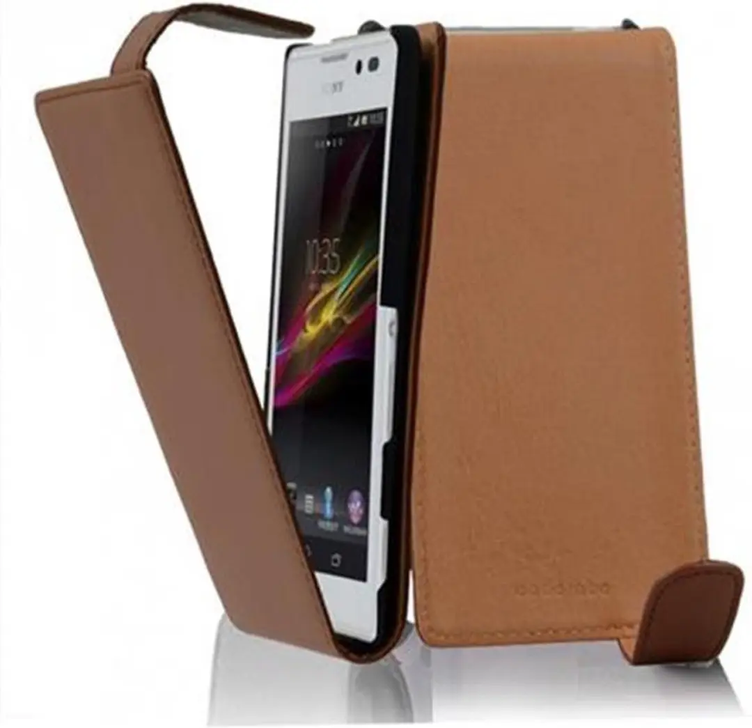 Cadorabo Hoesje geschikt voor Sony Xperia C in CACAO BRUIN