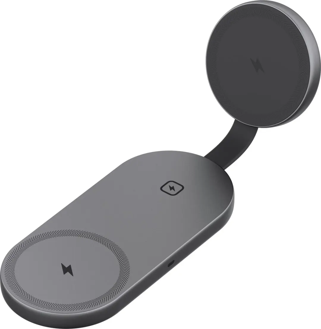 AUKEY LC-MC314 3-in-1 magnetische draadloze oplader voor 2 mobiele telefoons en