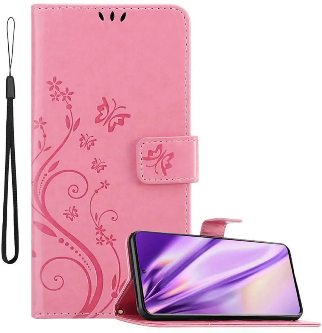 Cadorabo Hoesje geschikt voor Samsung Galaxy S20 in BLOEMEN ROZE
