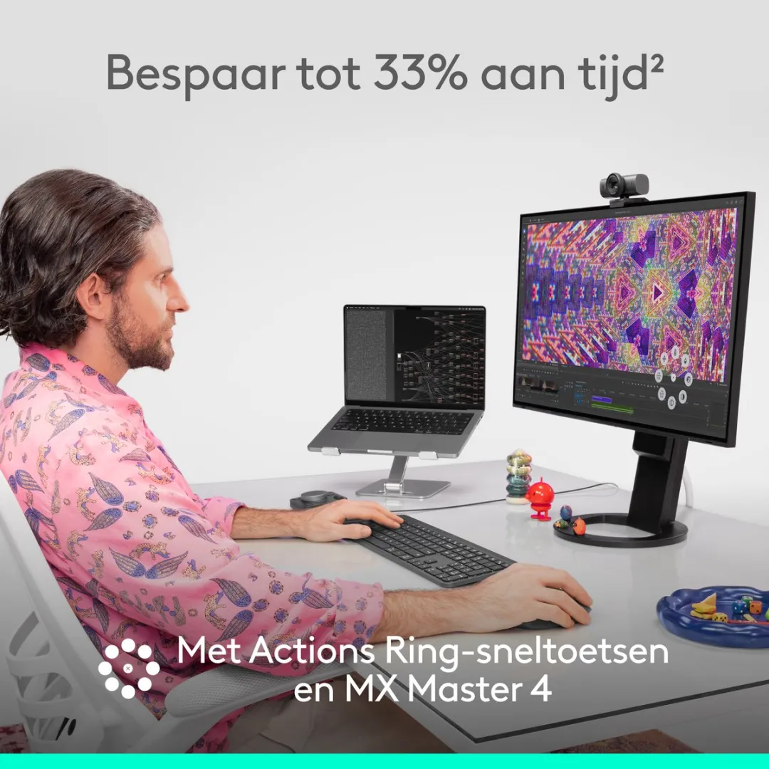 Logitech MX Master 4 Draadloze Muis - 8 Knoppen - Pale Grey