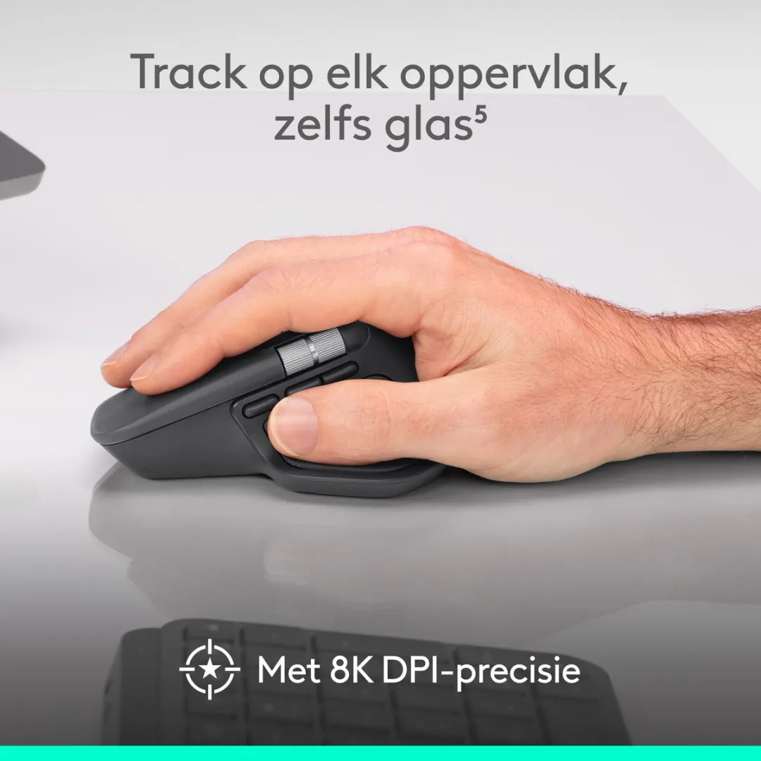 Logitech MX Master 4 Draadloze Muis - 8 Knoppen - Pale Grey