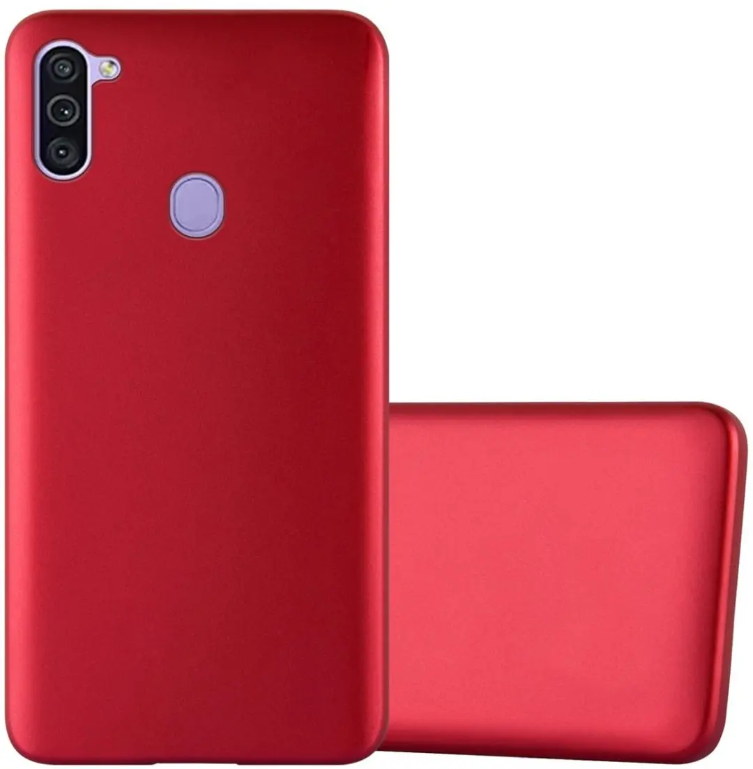Cadorabo Hoesje geschikt voor Samsung Galaxy A11 / M11 in METALLIC ROOD