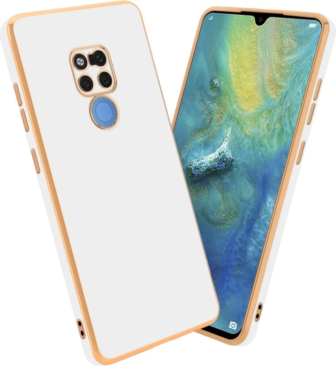 Cadorabo Hoesje geschikt voor Huawei MATE 20 in Glossy Wit