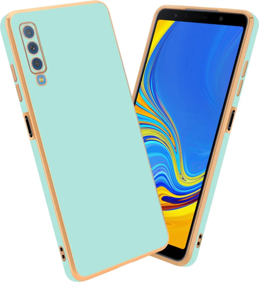 Cadorabo Hoesje geschikt voor Samsung Galaxy A7 2018 in Glossy Mintgroen