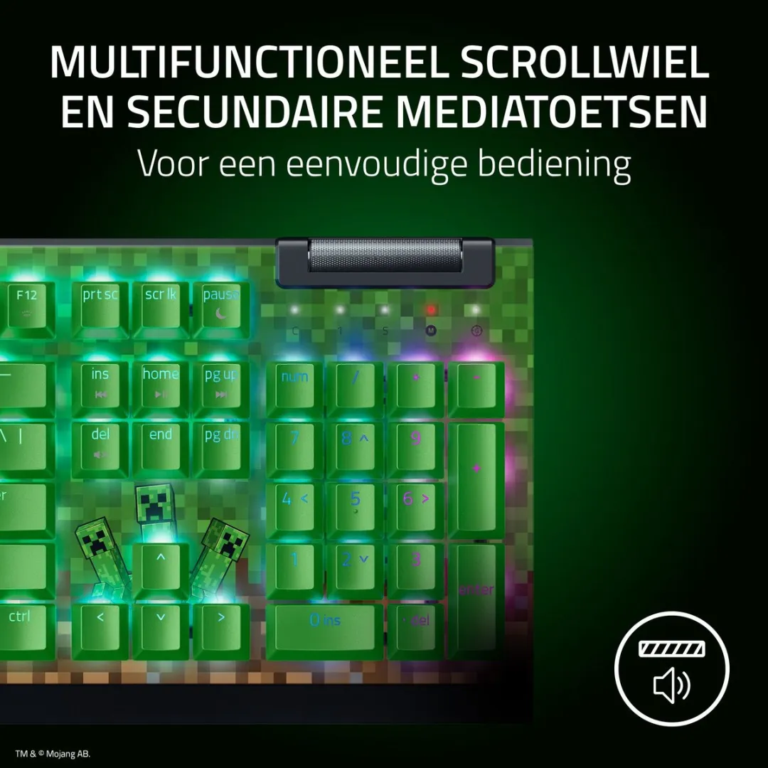 Razer BlackWidow V4 X RZ03-04704100-R3M1 Gaming Toetsenbord - Green Switch - Minecraft