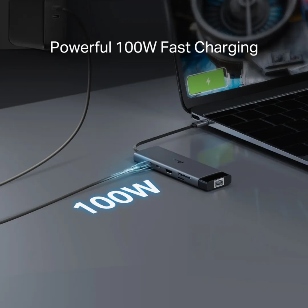 TP-Link UH9120C USB-C Hub 9-in-1 - Grijs