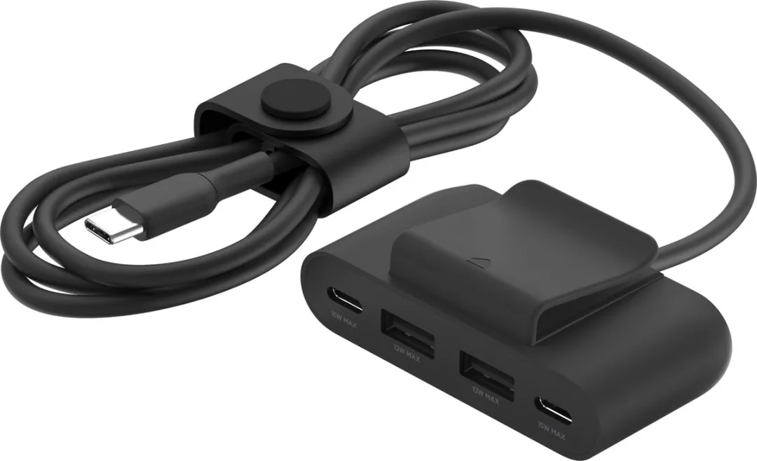 Belkin BUZ001BT2MBKB7 4-poorts USB-splitter - Zwart