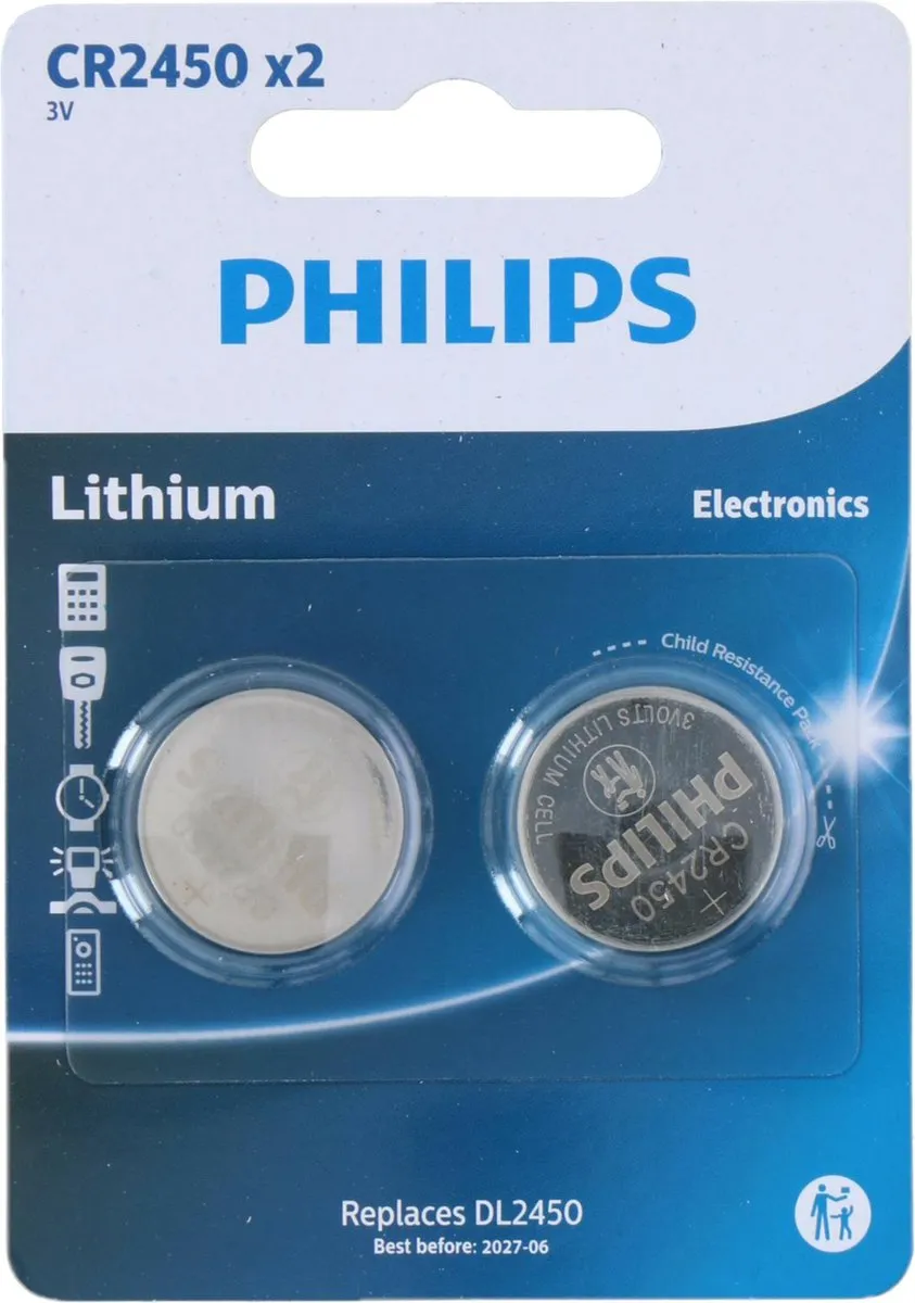 Philips Knoopcelbatterij CR2450