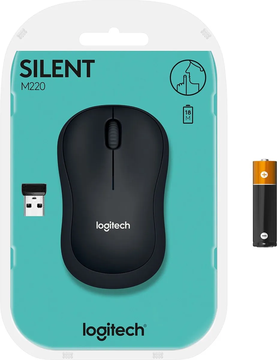 Logitech M220 Silent Draadloze Muis - Grijs