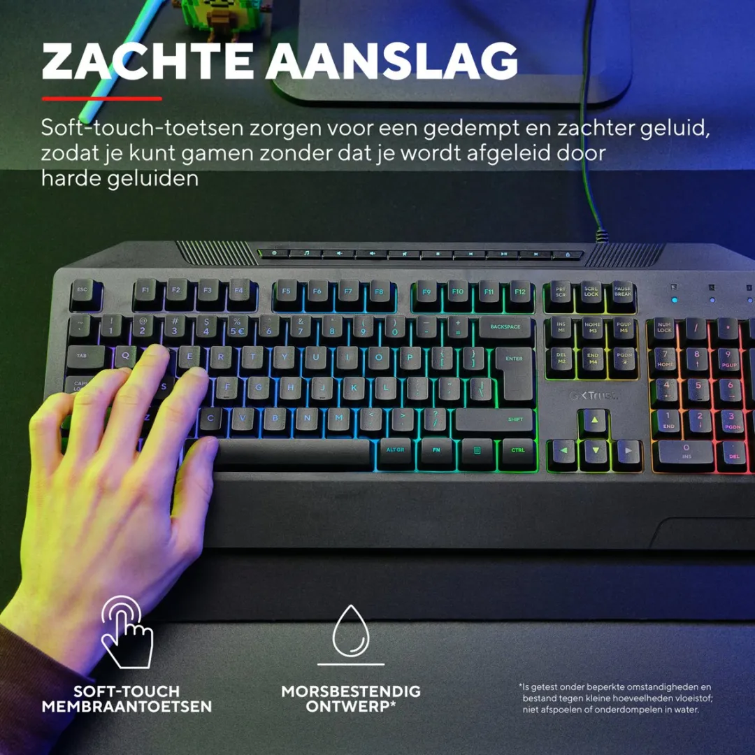 Trust GXT836 Evocx Gamingtoetsenbord - RGB - Zwart