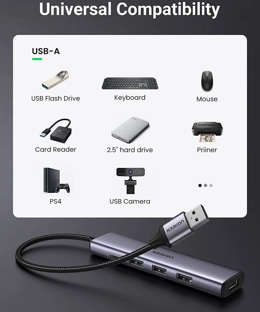UGREEN USB Hub 5x USB 3.0 - Grijs - afbeelding 6 van 6
