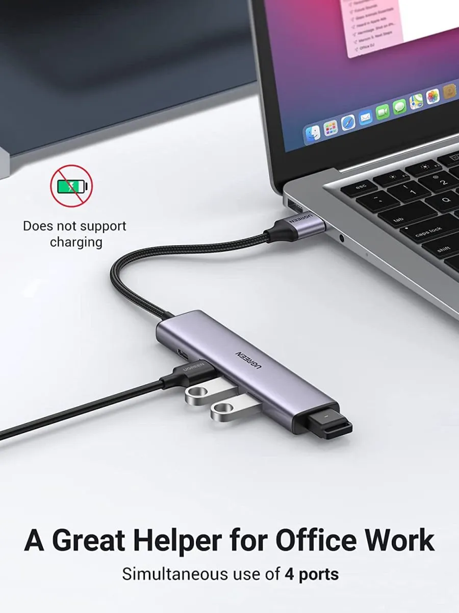 UGREEN USB Hub 5x USB 3.0 - Grijs