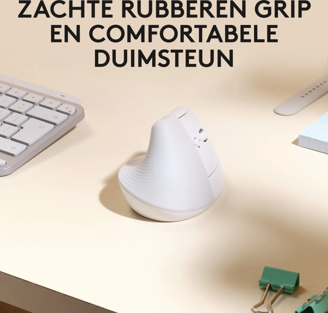 Logitech Lift 910-006477 Draadloze Muis - Verticaal - Wit