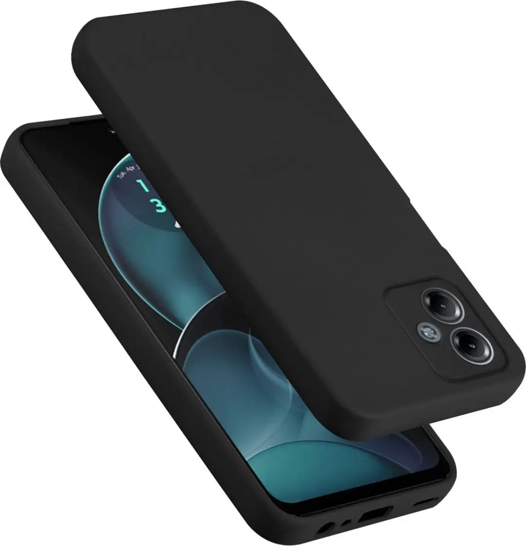 Cadorabo Hoesje geschikt voor Motorola Moto G14 in LIQUID ZWART