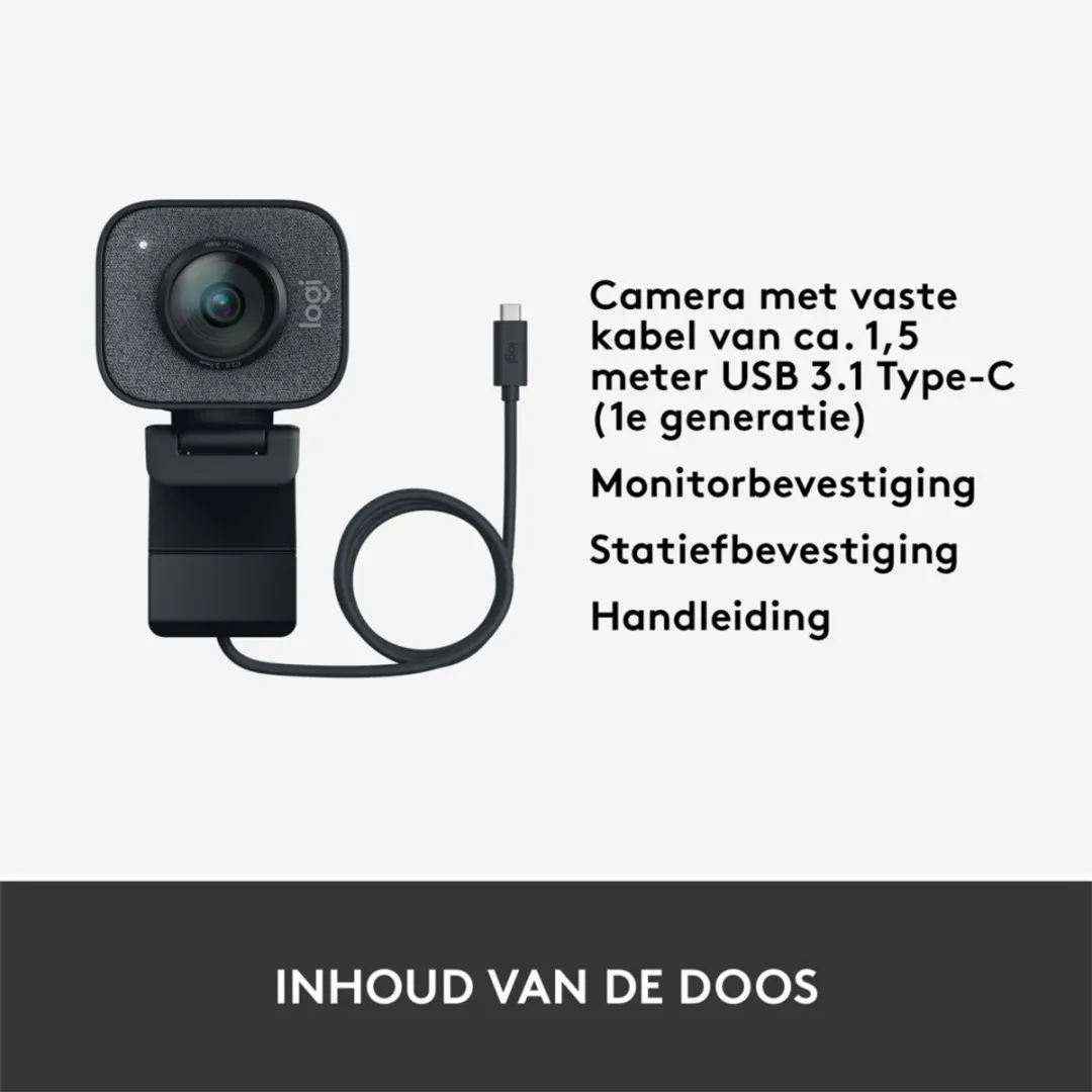 Logitech for Creators StreamCam - Webcam - USB C - Full HD - Slimme Autofocus - Zwart