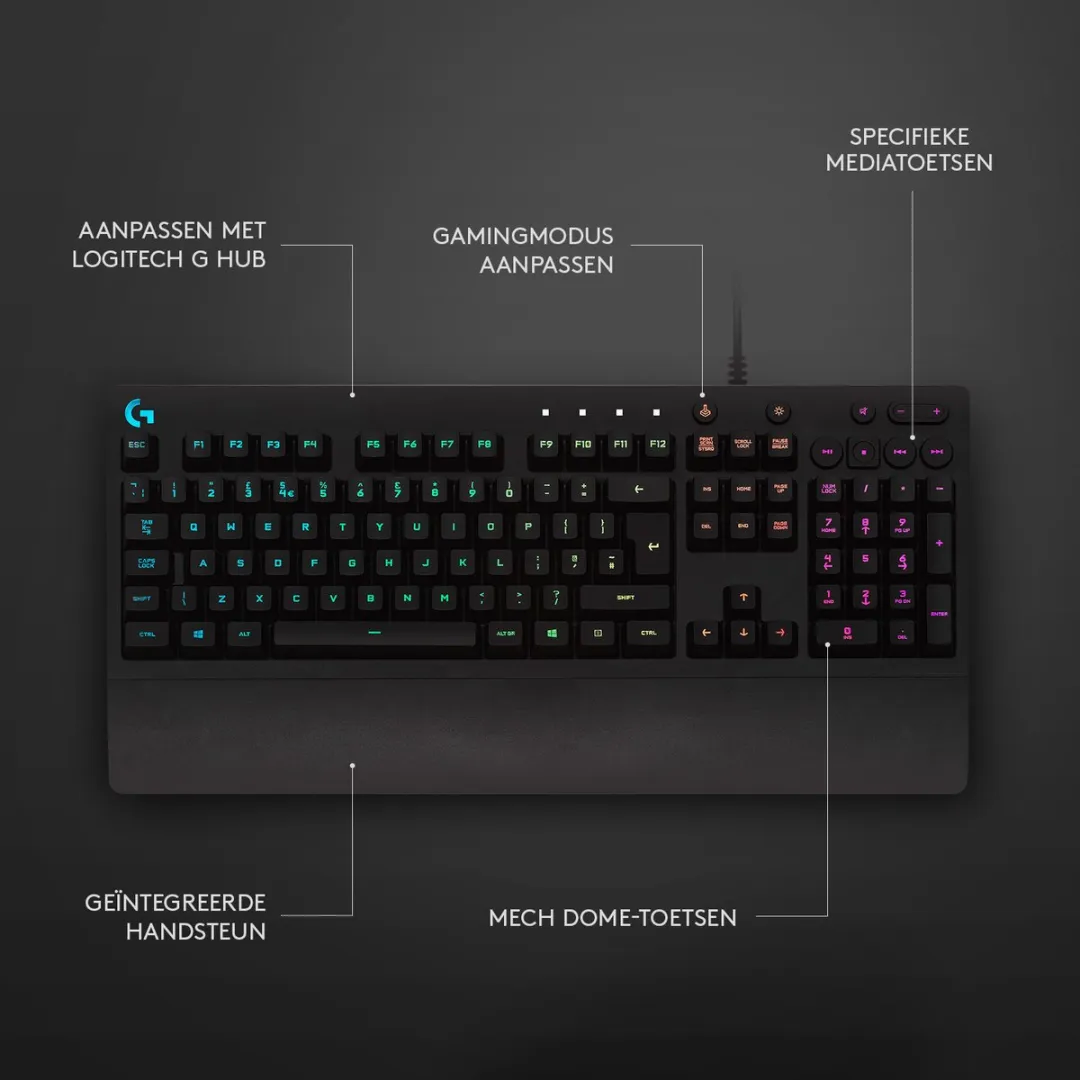 Logitech G G213 Prodigy Bedraad Toetsenbord - Zwart