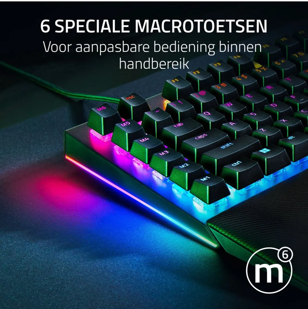 Razer BlackWidow V4 RZ03-04691800-R3M1 Gaming Toetsenbord - Yellow Switch - Zwart