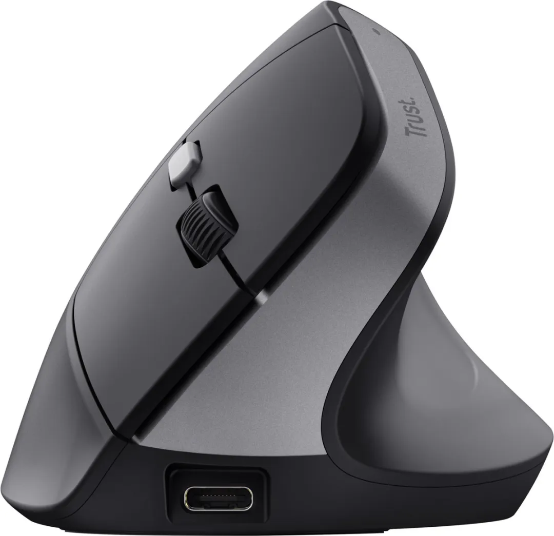Trust Bayo V2 25145 Draadloze Ergonomische Muis - Verticaal - Zwart - afbeelding 6 van 6