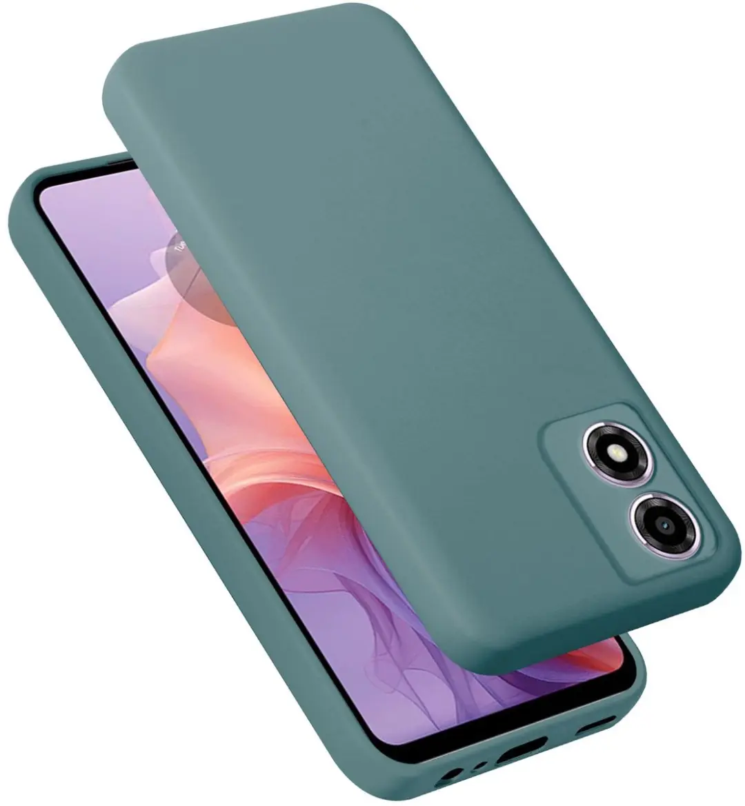 Cadorabo Hoesje geschikt voor Motorola Moto E14 in LIQUID GROEN