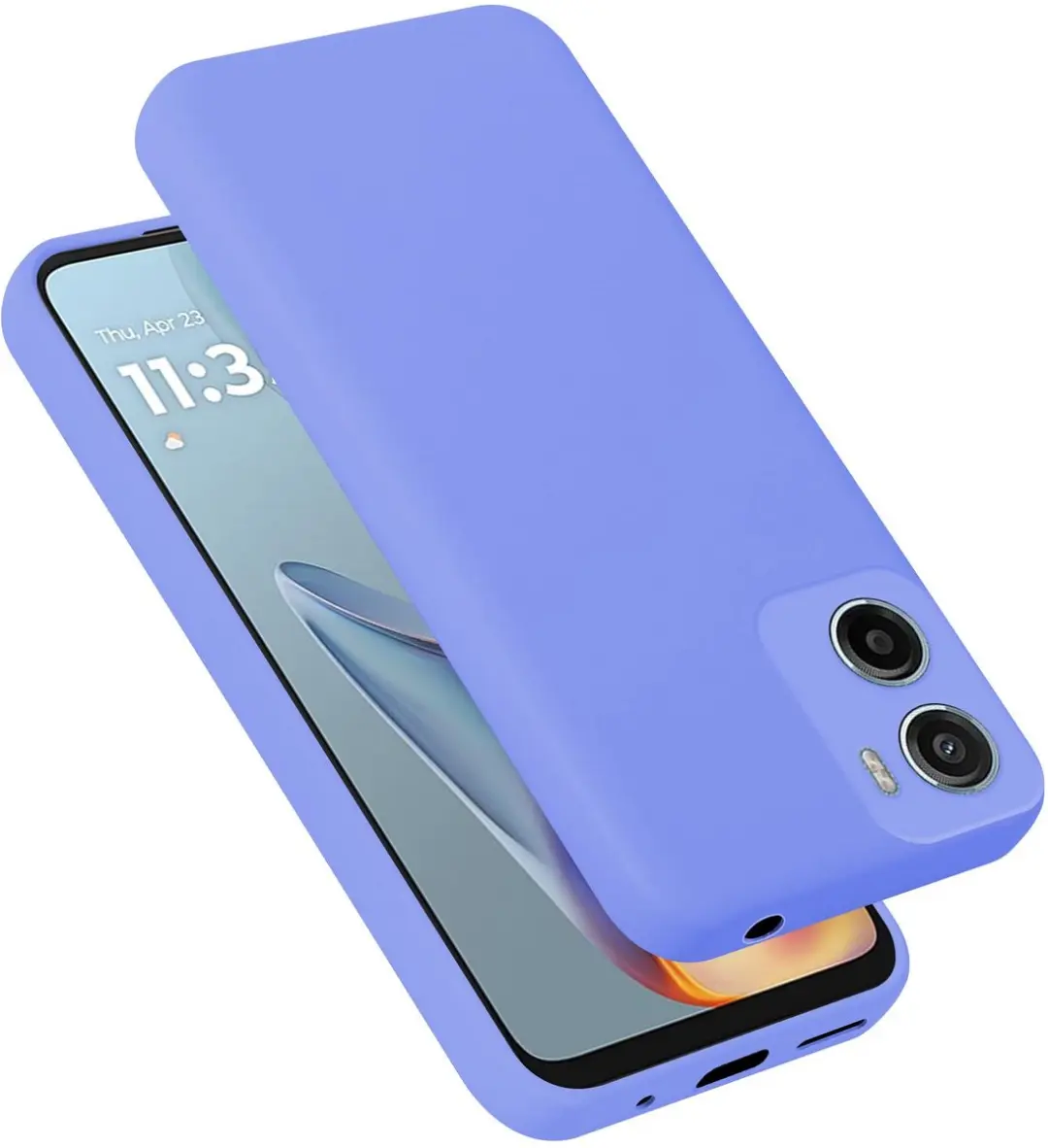 Cadorabo Hoesje geschikt voor Motorola Moto E15 Case in Liquid Lichte Paars Besc