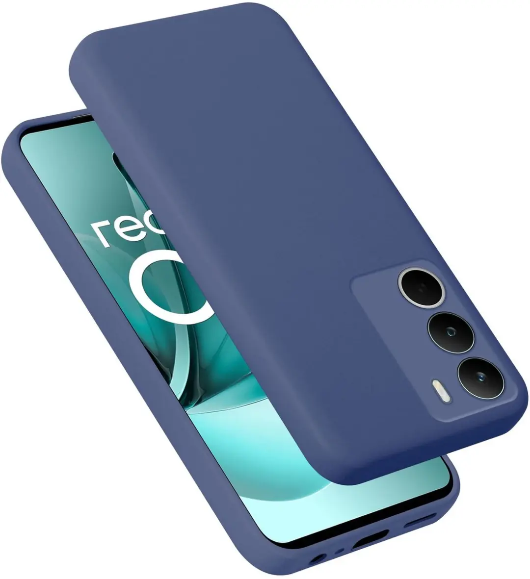 Cadorabo Hoesje geschikt voor Realme C71 Case in Liquid Blauw Beschermhoes gemaa