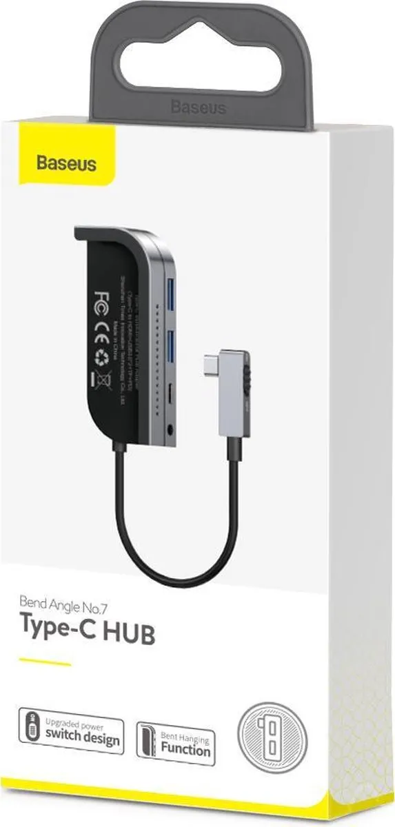 Baseus 6-in-1 Type-C Hub voor iPad Pro/Air - 4K HDMI & USB 3.0 - Grijs - afbeelding 5 van 6