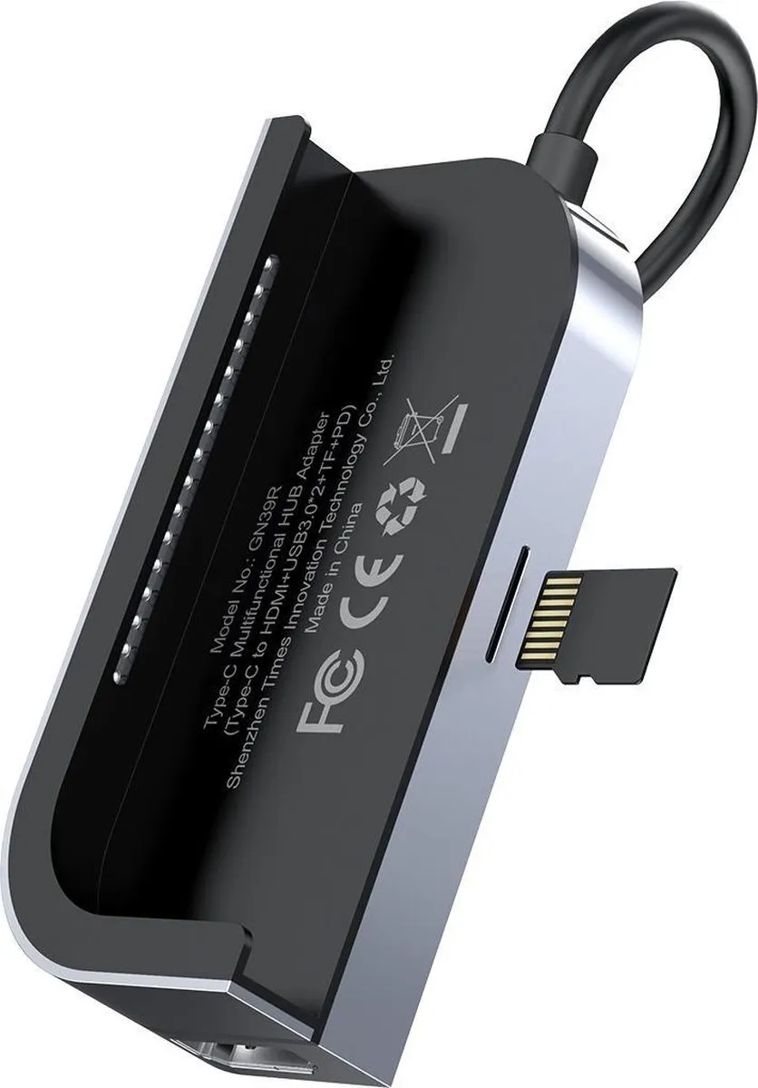 Baseus 6-in-1 Type-C Hub voor iPad Pro/Air - 4K HDMI & USB 3.0 - Grijs - afbeelding 3 van 6