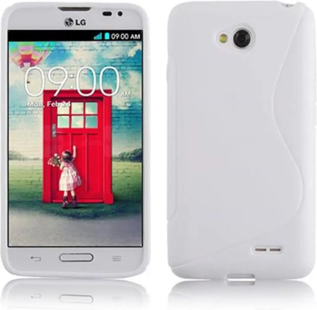 Cadorabo Hoesje geschikt voor LG L70 (1. SIM) in MAGNESIUM WIT - Beschermhoes gemaakt van flexibel TPU silicone Case Cover