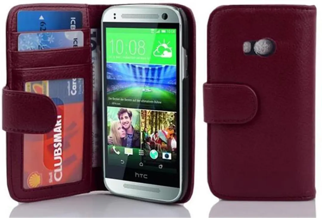 Cadorabo Hoesje geschikt voor HTC ONE M8 MINI in BORDEAUX PAARS