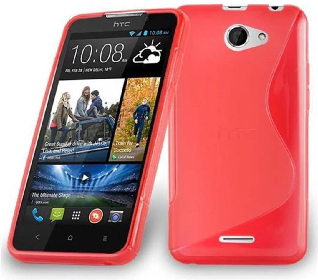 Cadorabo Hoesje geschikt voor HTC Desire 316 / 516 in INFERNO ROOD - Beschermhoes gemaakt van flexibel TPU silicone Case Cover
