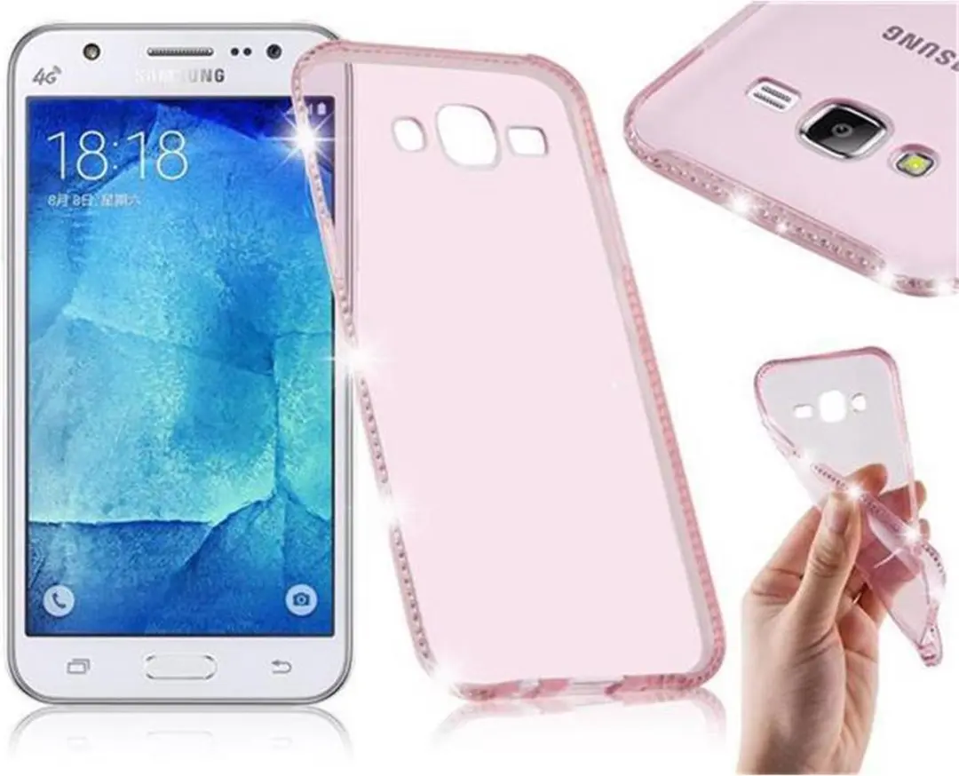 Cadorabo Hoesje geschikt voor Samsung Galaxy J5 2015 in TRANSPARANT ROZE