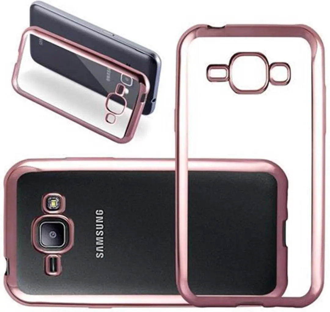 Cadorabo Hoesje geschikt voor Samsung Galaxy J1 2015 in CHROOM ROSE GOUD