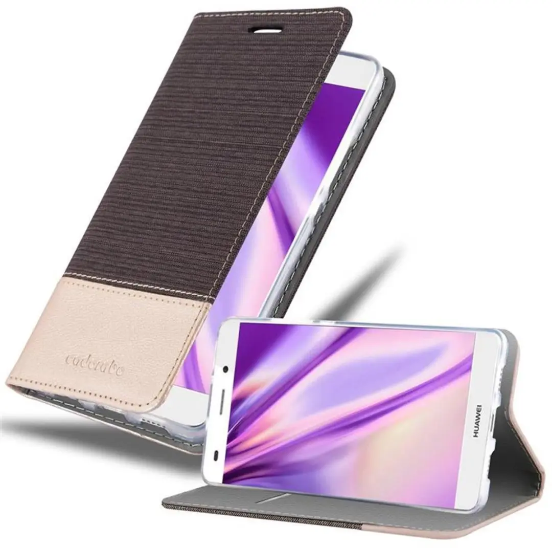 Cadorabo Hoesje geschikt voor Huawei P8 LITE 2015 in ANTRACIET GOUD