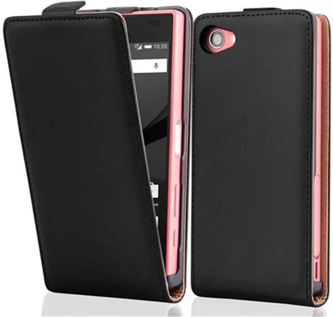 Cadorabo Hoesje geschikt voor Sony Xperia Z5 COMPACT in KAVIAAR ZWART