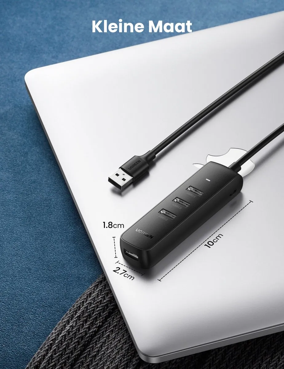 UGREEN USB-A naar USB 3.0 Hub 10915 - 5 Poorten - Zwart