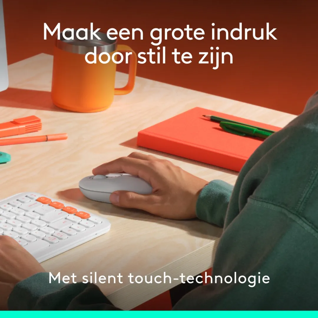 Logitech POP - Draadloze Muis - Bluetooth - Off White