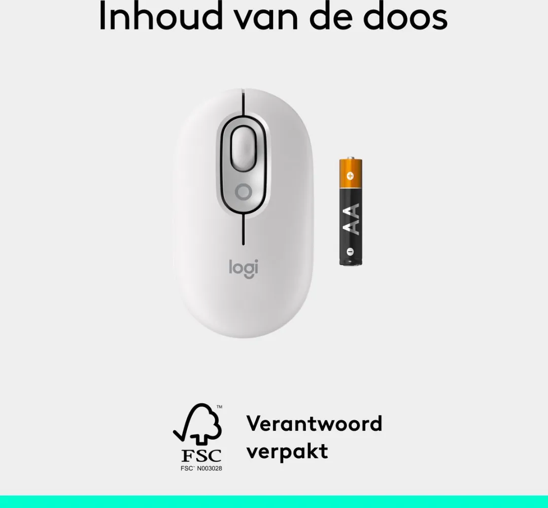Logitech POP Draadloze Muis 910-007411 - Gebroken Wit - afbeelding 6 van 6