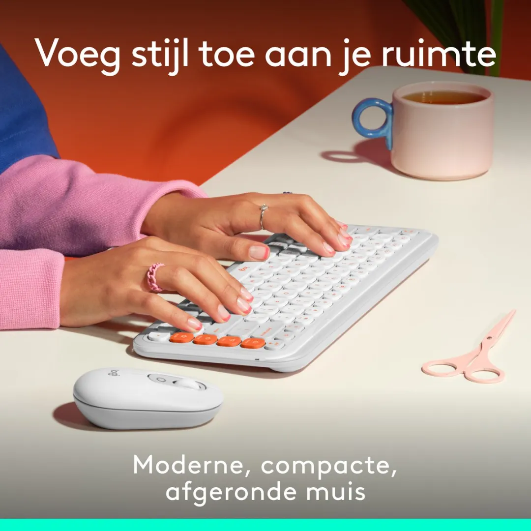 Logitech POP - Draadloze Muis - Bluetooth - Off White