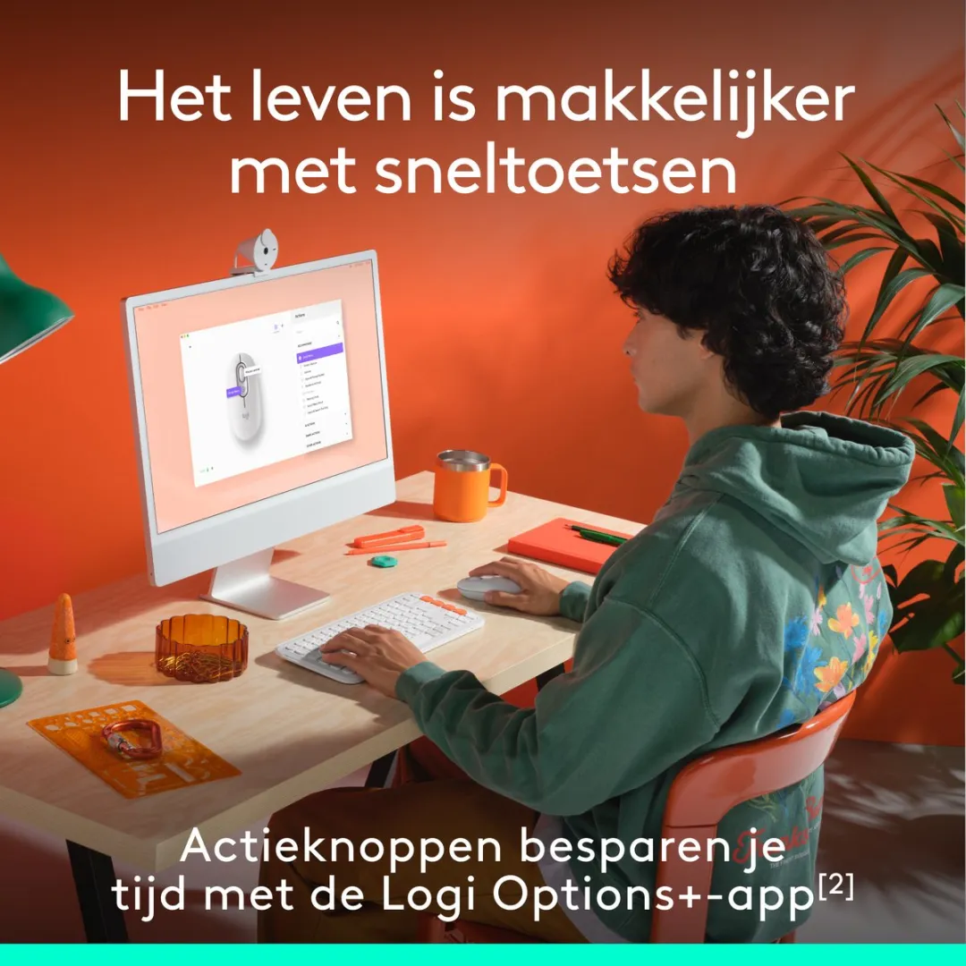 Logitech POP - Draadloze Muis - Bluetooth - Off White
