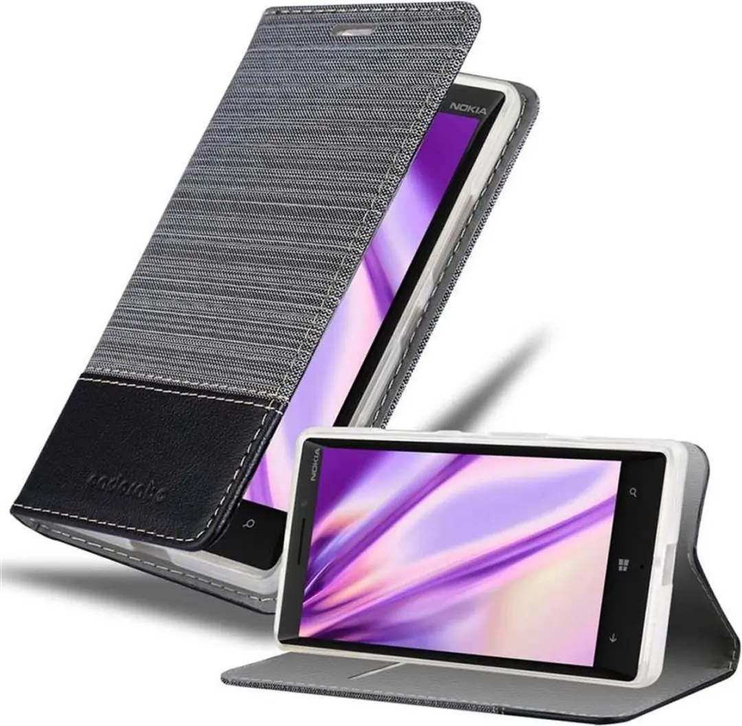 Cadorabo Hoesje geschikt voor Nokia Lumia 929 / 930 in GRIJS ZWART