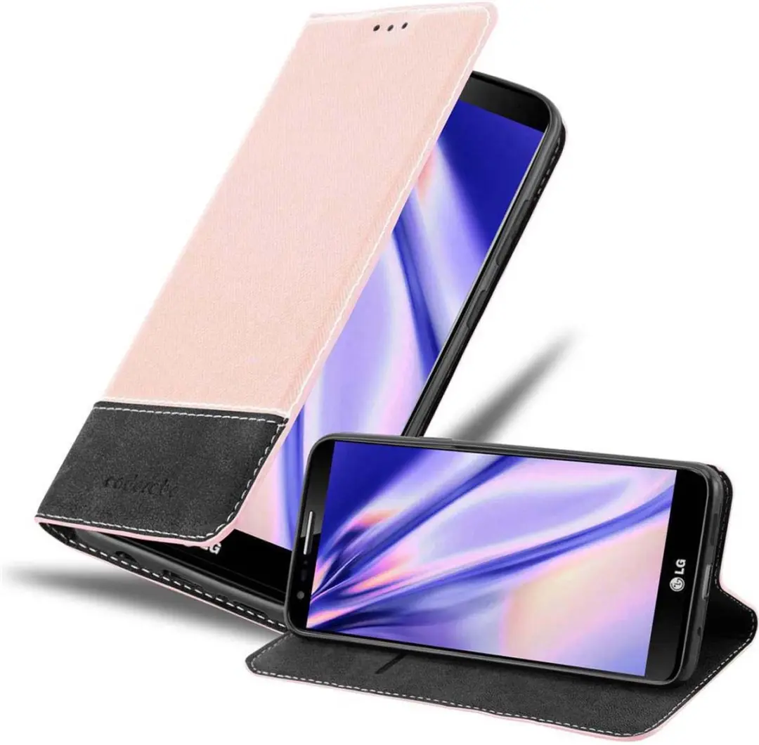 Cadorabo Hoesje geschikt voor LG G2 in ROSE GOUD ZWART