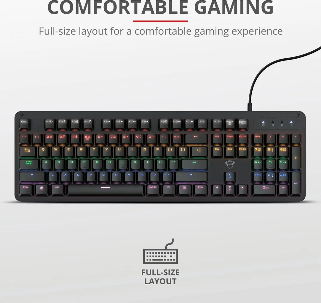 Trust GXT 1863 Thaz Mechanisch Gaming Toetsenbord - Zwart - afbeelding 6 van 6
